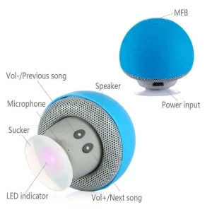Portable Mini Wireless V5.4 Speaker Suction Cup Design IPX4 Waterproof 5W Woofer for Home Theater Party Outdoor