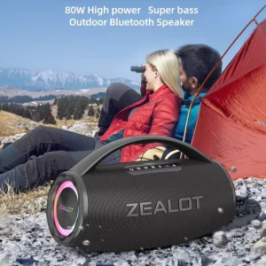 Portable Outdoor 80W Wireless Blue Tooth Speaker IPX7 Waterproof Professional Subwoofer with RGB Light