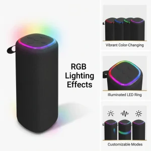 Portable Outdoor Dual channel Speaker with RGB Color changing Light Effect and Long lasting Battery Life