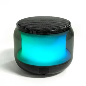 Portable Outdoor Speaker with LED Light Mini BT Speaker Portable Metal Buffer Speaker Bass Audio Loudspeaker Box
