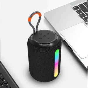 Portable Outdoor Stereo Subwoofer Speaker with RGB LED IPX4 Waterproof No Built-in Mic APP Support for Computer