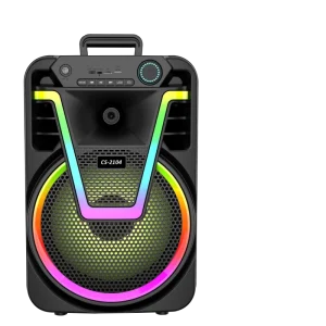 Portable Party DJ Speaker with Light Self Powered Karaoke Boombox with Speaker Light Effects for Indoor Outdoor