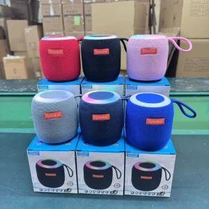 Portable RGB BT 5.0 Speaker with LED Light 5W Subwoofer Built in Mic & Battery for Home Outdoor
