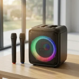 Portable RGB LED Light with Battery Power Speaker S803 for IPX3 Waterproof for Karaoke and Home Theater