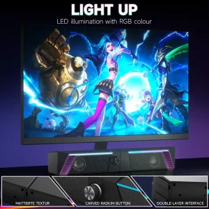 Portable RGB Speaker USB 2.0 Desktop Subwoofer Laptop PC Powered Audio Computer Gaming Speaker