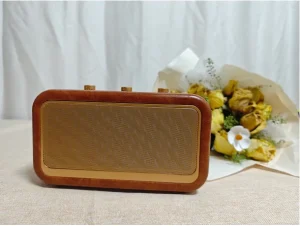 Portable Retro Leather Speaker 5.3 Rich Bass Stereo Sound TWS Pairing Loud Volume TF Card MP3 Player Home Party
