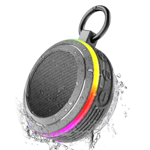 Portable Shower Speaker With Light Show FM Radio Microphone IPX7 Waterproof Suction Cup Speaker Outdoor Portable Speaker