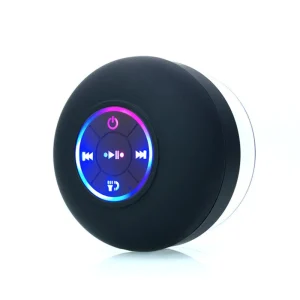 Portable Shower Waterproof Sucker Wireless Speaker LED Flashing Light Wireless Music Speaker
