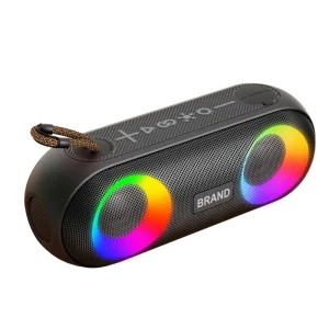 Portable Speaker BT5.1 IPX6 Waterproof Deep Bass HiFi RGB Lights TF Card with Strap for Outdoor Car Ride Long Battery
