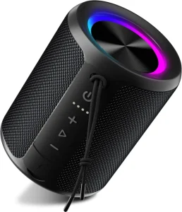 Portable Speaker Dynamic Light Waterproof Boom Box Wireless Speaker BT 5.3 Outdoor Travel Party