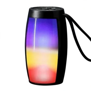 Portable Speaker RGB LED 5W Output Subwoofer Outdoor LED Plastic Cabinet Battery Built in Microphone Display Screen