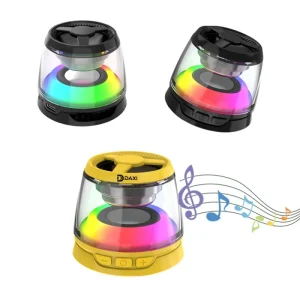 Portable Stereo Hi Fi Surround Audio Player Wireless Speaker with Colorful RGB Ambient Lamp Magnetic Wireless Charger for Phone