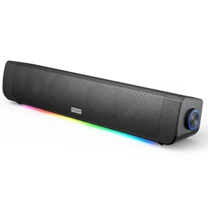 Portable Strip Shaped Soundbar Speaker with Built in Battery and FM Cord and Battery Dual Powered Computer SoundBar