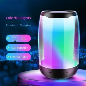 Portable Table Speaker BT 5.1 Karaoke Speaker Battery Desktop with AUX RGB Lighting Voice Control for Home Party