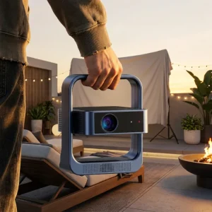 Portable WIFI Game Projector 4K Auto Keystone Focus Android 14 C9 LCD 1080P Smart Projector 300 Lumens Built In Speakers