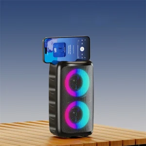 Portable Wireless Colorful Light Sound Bass DJ Karaoke Outdoor Party Stage Bluetooth Speaker with Microphone