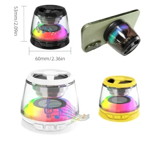 Portable Wireless HiFi Audio Speaker Colorful RGB Lamp Party Outdoor Speakers Magnetic Phone Charger 400mAh Rechargeable Speaker