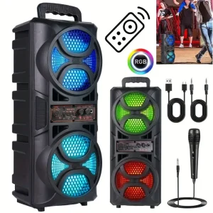 Portable Wireless LED Light Sound Bass Bluetooth Music Speaker Professional Good Sound Big Party Wireless BT Portable Speaker