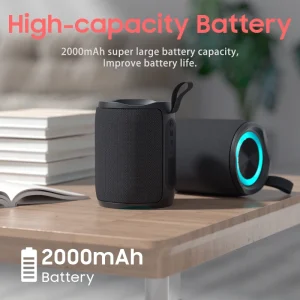 Portable Wireless Speaker 2000mAh Dual Speakers Built-in Microphone RGB Color-changing Light APP Support Waterresistant IPX5