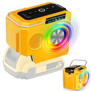 Portable Wireless Speaker Compatible with Dewalt 20V Lithium-ion Battery Cordless Bluetooth Speaker Camping Home Party