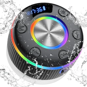 Portable Wireless Speaker HD Sound Waterproof Outdoor Sport Bathroom Shower Speaker BT5.3 with RGB Light TWS for Home Party
