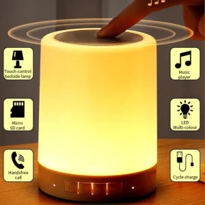Portable Wireless for 5.0 Speaker with RGB LED Night Light for Computer and Kid Gift