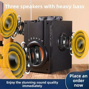 Portable Wooden Wireless for 5.0 Karaoke Speaker with Remote Control Clock Subwoofer Stereo Sound High quality Audio