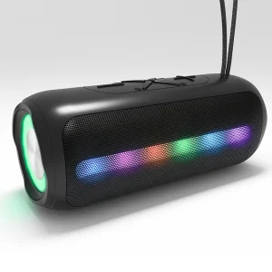 Portable for Speaker with RGB LED Lighting Rechargeable IPX6 Waterproof Home Theater Audio Player for Mobile Phone