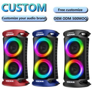 Powerful 260W Party Boombox with Light Show Portable BT Speaker 15H Play Fast Charge TWS Splashproof for Any Event