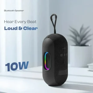 Premium Fabric Design Dual Pairing TWS Function 10W Portable Power Rich Bass Stylish RGB Durable Speaker