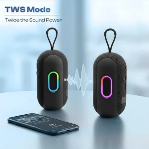 Premium Fabric Design Dual Pairing TWS Function 10W Portable Speaker RGB Durable