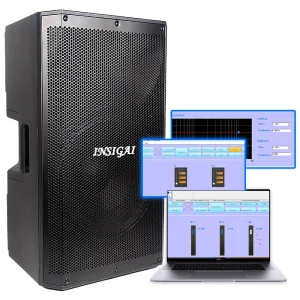 Professional 15 Inch Speakers Stage Performance DSP Amplifier Portable Wireless Stereo Bass Active Bluetooth Speaker System