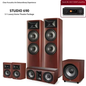 Professional 5.1 Home Theater Audio System Living Room TV Speakers Wooden HIFI Floor-Standing Subwoofer