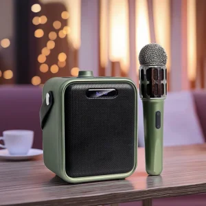 Professional 60W Mini Portable Wireless BT Speaker RGB LED Lighting Home Audio Microphone for Singing Karaoke Speakers