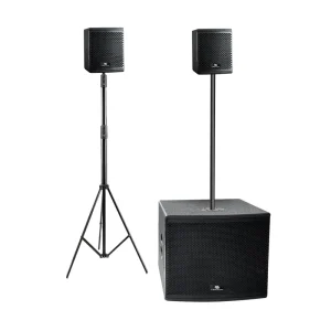 Professional Audio 12inch Titanium Subwoofer 2×6.5inch Satellite Speakers 4 Ohm 260W+400W Class D Amplifier DSP
