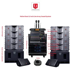 Professional Audio Dual 12 Inch PA Speakers System Line Array Speakers Set VT4888