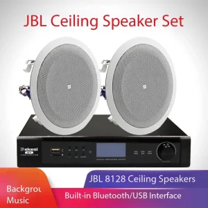 Professional Background Music Kit JBN 8128 Embedded Ceiling Dome Speaker with USB Port Bluetooth Broadcast Audio Package