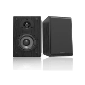 Professional Black HiFi Bookshelf Speakers Wood Material for Home Theatre and Computer Use