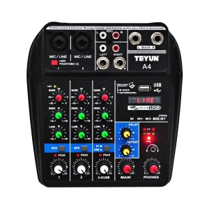 Professional Black Portable Audio Player with A4 Digital Mixer & USB Audio Interface for PC Speaker Accessories
