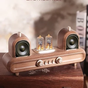 Professional Digital media player Wooden speaker with LED glow