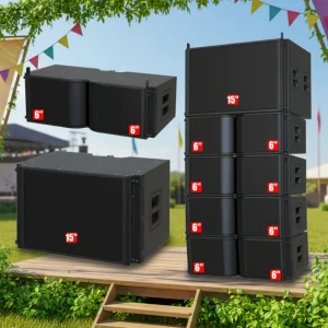 Professional Dual 6 Inch 2 Way Line Array Speaker System Active Passive PA Sound System for Outdoor Stage Wedding Concert Event