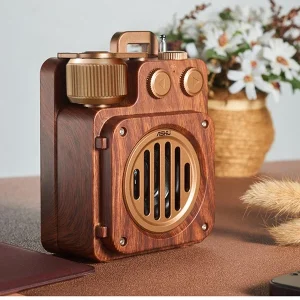 Professional High fidelity wood Unique wooden loudspeaker Warm mood light speaker