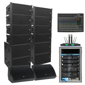 Professional PA System 10 Inch Line Array Speakers with 18 Inch Subwoofer Stage Audio Sound System Equipment for Church Wedding