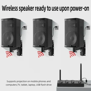 Professional Wireless 8-Inch Metal Wooden Subwoofer for Hi-Res Audio in Conference Bars and Restaurants with Wall Mount Installation