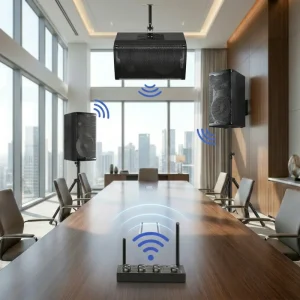 Professional Wooden Speaker for V5.2 Wireless Connection Display Screen 80-260W Output Power for Meeting Rooms