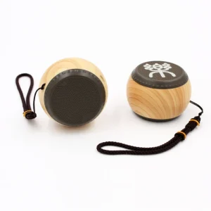 Promotional Mini Drum Wooden Quality Speakers with Bluetooth Small Size Portable Wireless Bluetooth Mini Music Box Speaker