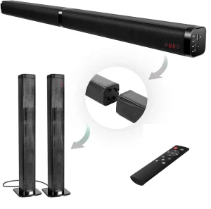 Promotional Wall Mounted Home Theater System BT5.0 Wireless Computer Mobile TV Soundbar Speaker with CE ROHS Home Theater