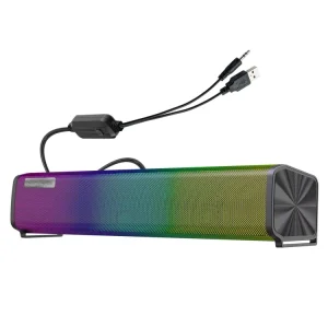 Q9 10W USB Soundbar Home Theater PC Surround Sound Box Wired RGB Light Computer Speaker