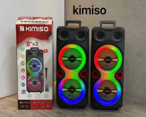 QS 84 Double 8 Inch Square Dance 5.0 Plastic Portable Dual Speaker Cannon High Power Colorful Lights