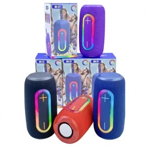 RGB Bamboo Portable Wireless Stereo Speakers with Built in Mic 10-30W Output Power for iPhone Party Use